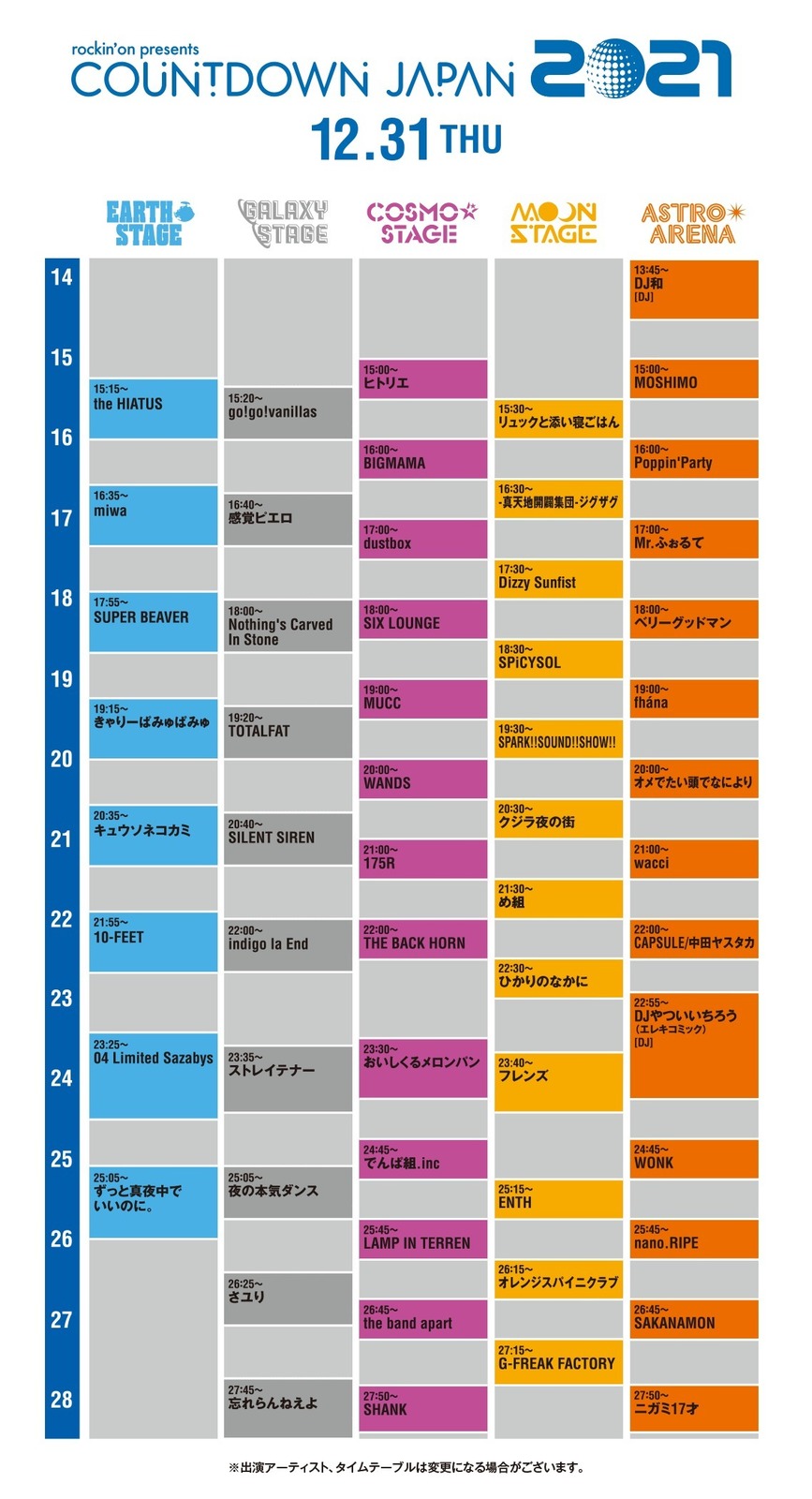 開催中止 日本最大の年越しロックフェス カウントダウン ジャパン 21 幕張メッセで4日間開催 ファッションプレス