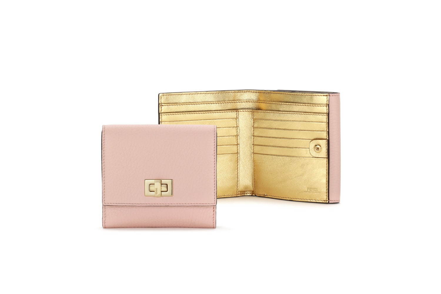 フェンディ ピーカブー 日本限定の新作レザーグッズ ピンク ゴールドの財布やキーケース ファッションプレス