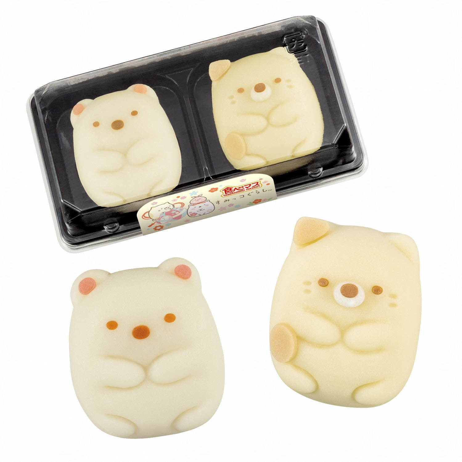 すみっコぐらしの和菓子「食べマス」“つぶらな瞳”のしろくま＆ねこ、いちご＆カスタード味で | 写真