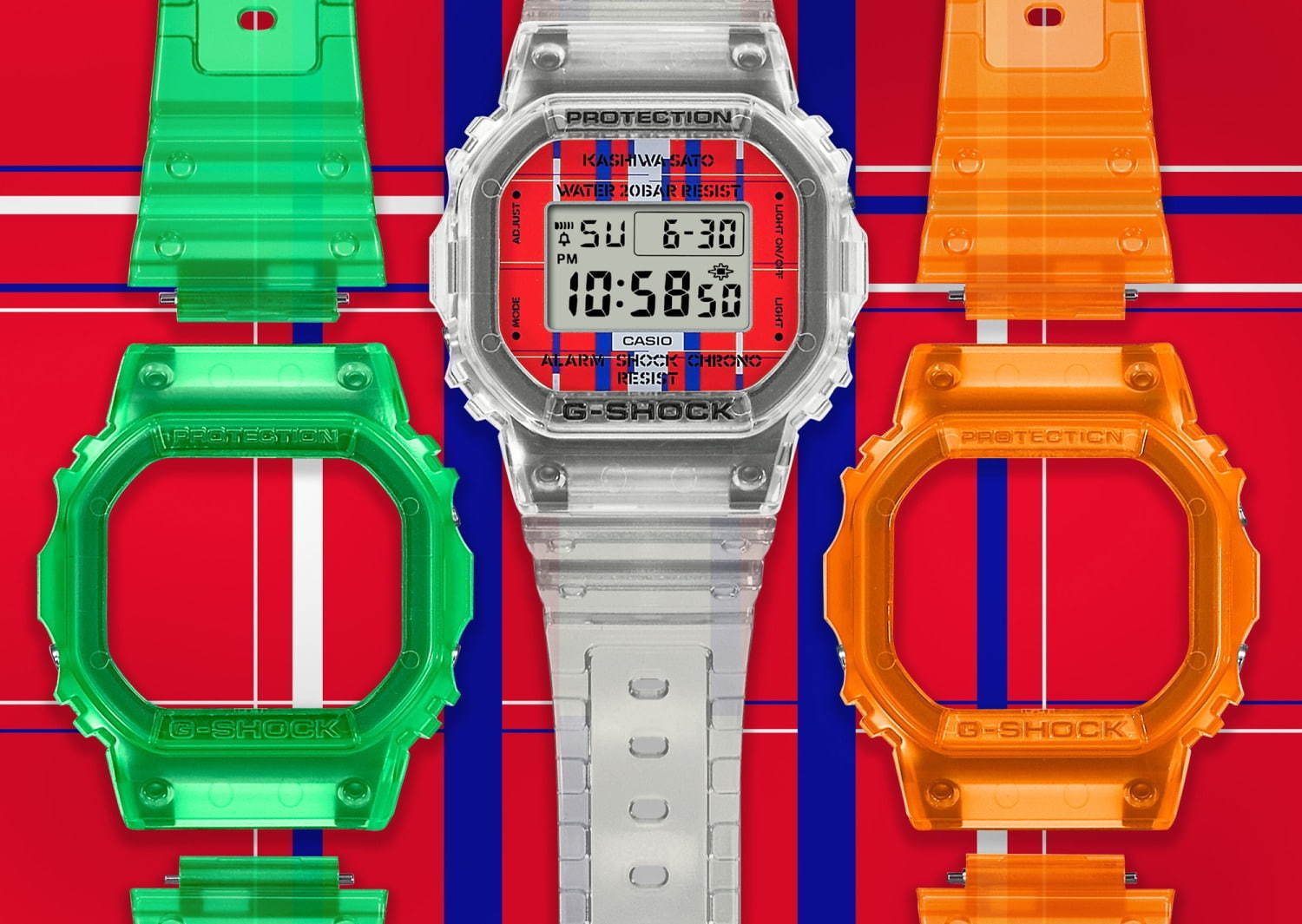 G-SHOCK×佐藤可士和、全27通りの組み合わせが楽しめるスケルトン