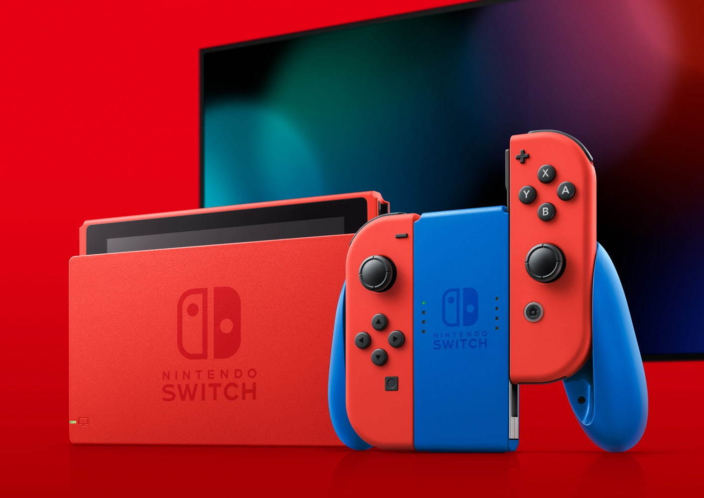 「ニンテンドースイッチ」にマリオモチーフの新色 - レッド×ブルーのバイカラー、キャリングケース付属｜写真1