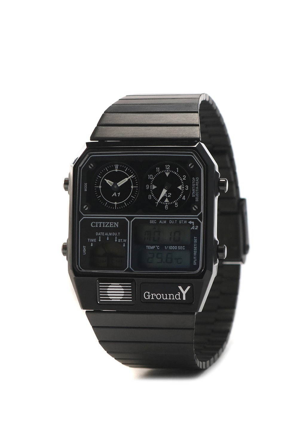 定番の中古商品 新品 Y´s G-shock シチズン ワイ初の腕時計、オールブラック＆シリアル刻印 グラウンド ワイズ Gショック  ヨウジヤマモト