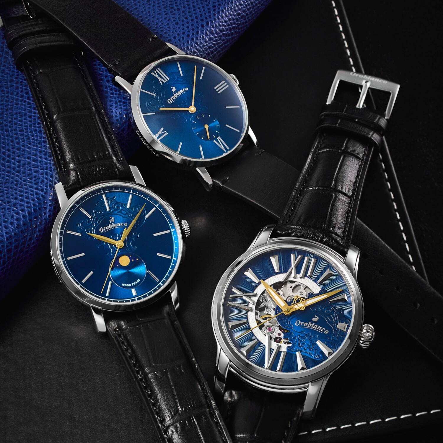 オロビアンコ25周年腕時計は夜空のような青色文字盤×漆黒ベルト - ザ
