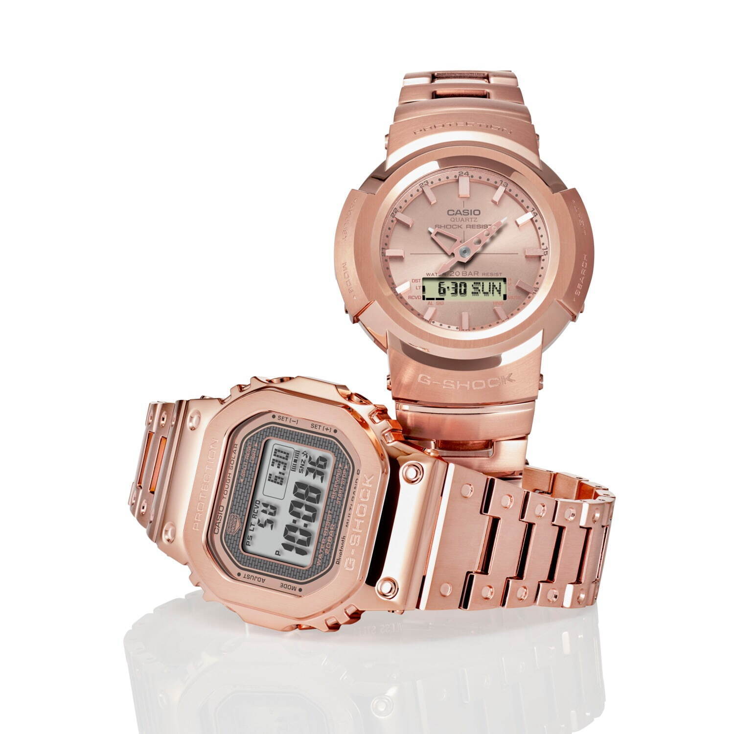 G Shock ローズゴールド のフルメタル腕時計 金属の塊 から削りだしたような質感に ファッションプレス