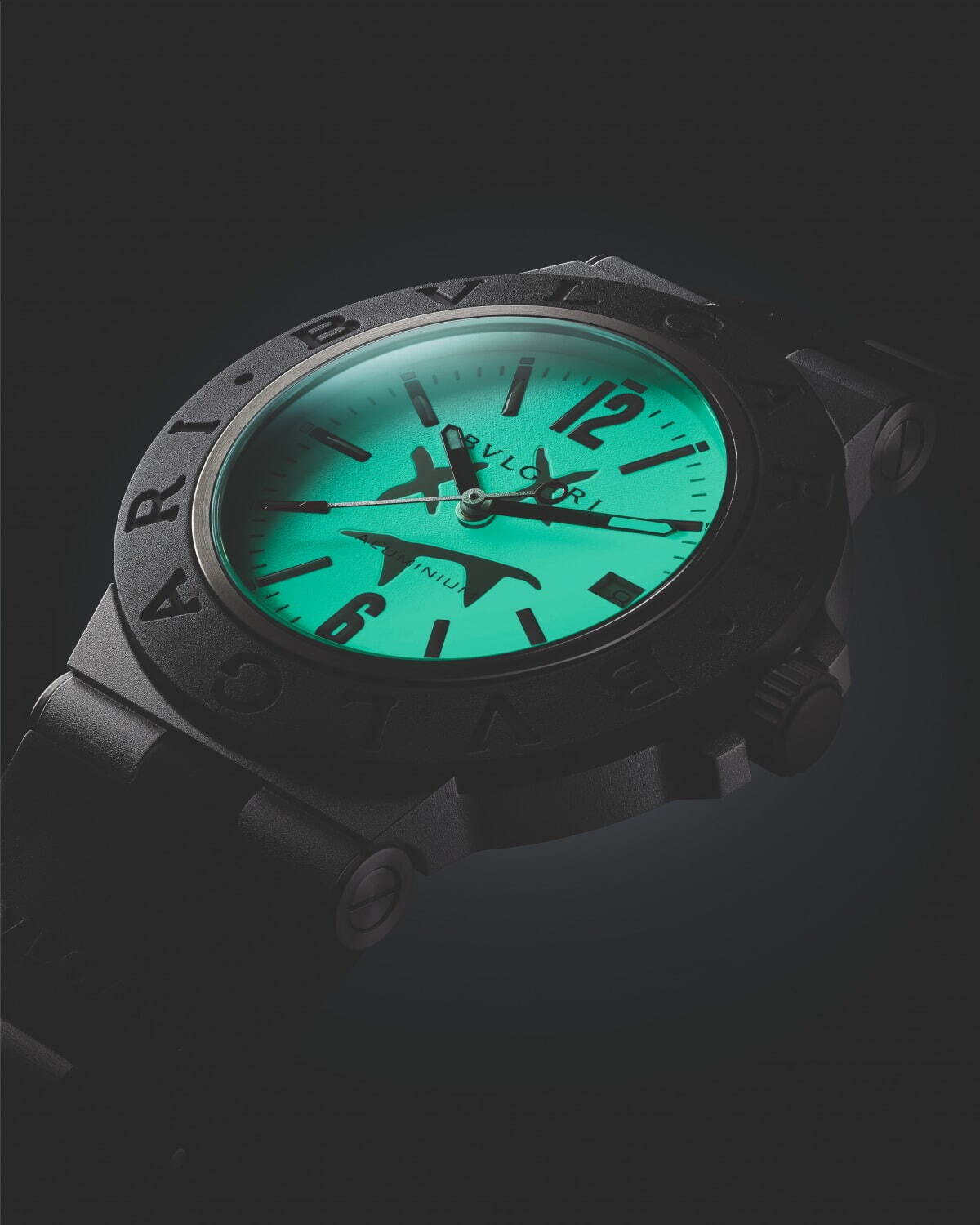 ブルガリ BVLGARI アルミニウムス　STEVE　AOKI　リミテッド BB40AT(103539) ブラック アルミ 自動巻き メンズ 腕時計