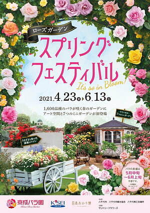 京成バラ園 1 600品種1万株の薔薇が咲き誇る スプリングフェスティバル 薔薇を使った巨大アートも ファッションプレス