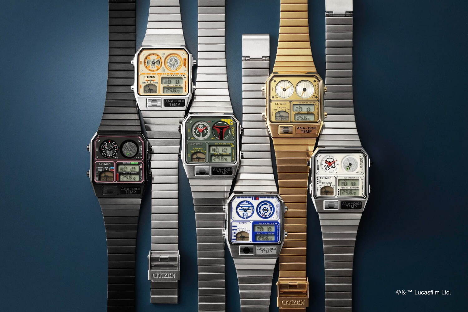 シチズン×スター・ウォーズの腕時計「アナデジテンプ」R2-D2やC-3PO、ボバ・フェットなど全6種｜写真1