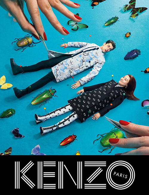 KENZO(ケンゾー)2013-14秋冬の広告で、菊地凛子が標本に!?｜写真1