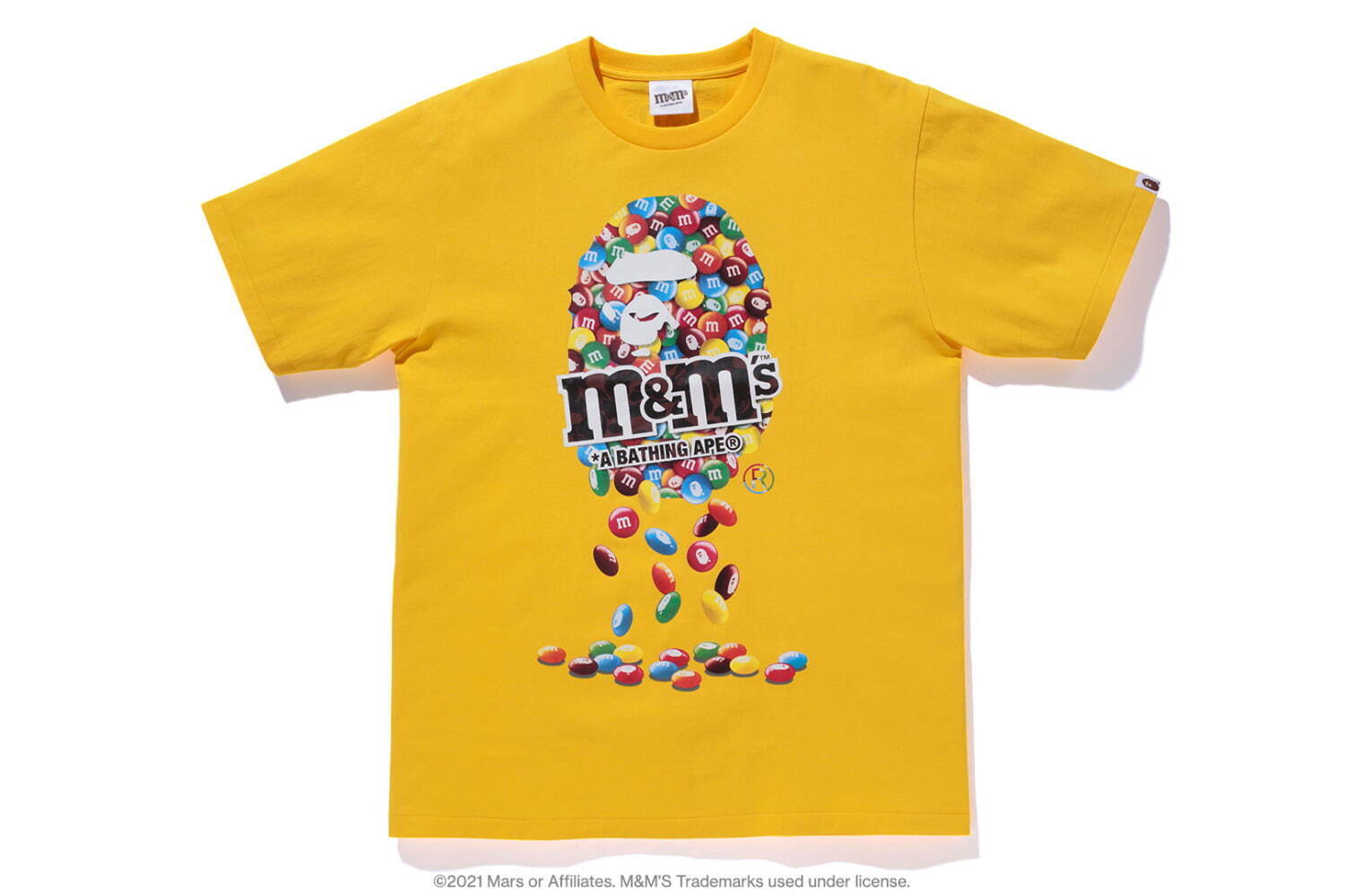 ア ベイシング エイプ×エムアンドエムズ、エイプ ヘッドのチョコ柄＆キャラ入りベイプ カモTシャツ｜写真28