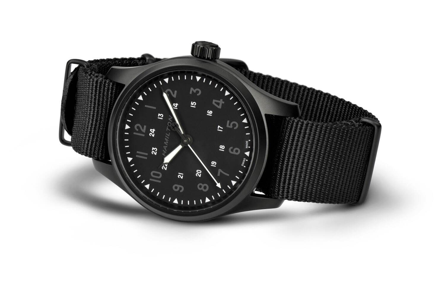 N.ハリウッド TPES×ハミルトンの腕時計 - オールブラック＆透明ケース