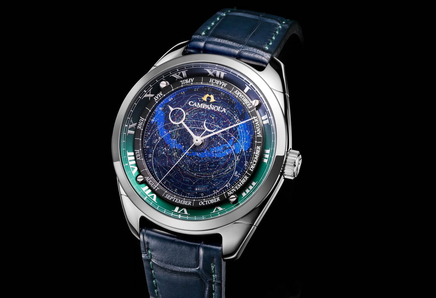 カンパノラの星座盤付き腕時計「コスモサイン」20周年モデル、“薄明”の