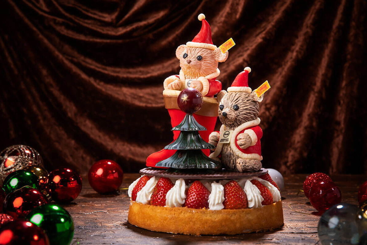 シュタイフ“テディベア”がブーツから顔を出すクリスマスケーキ、ザ ...
