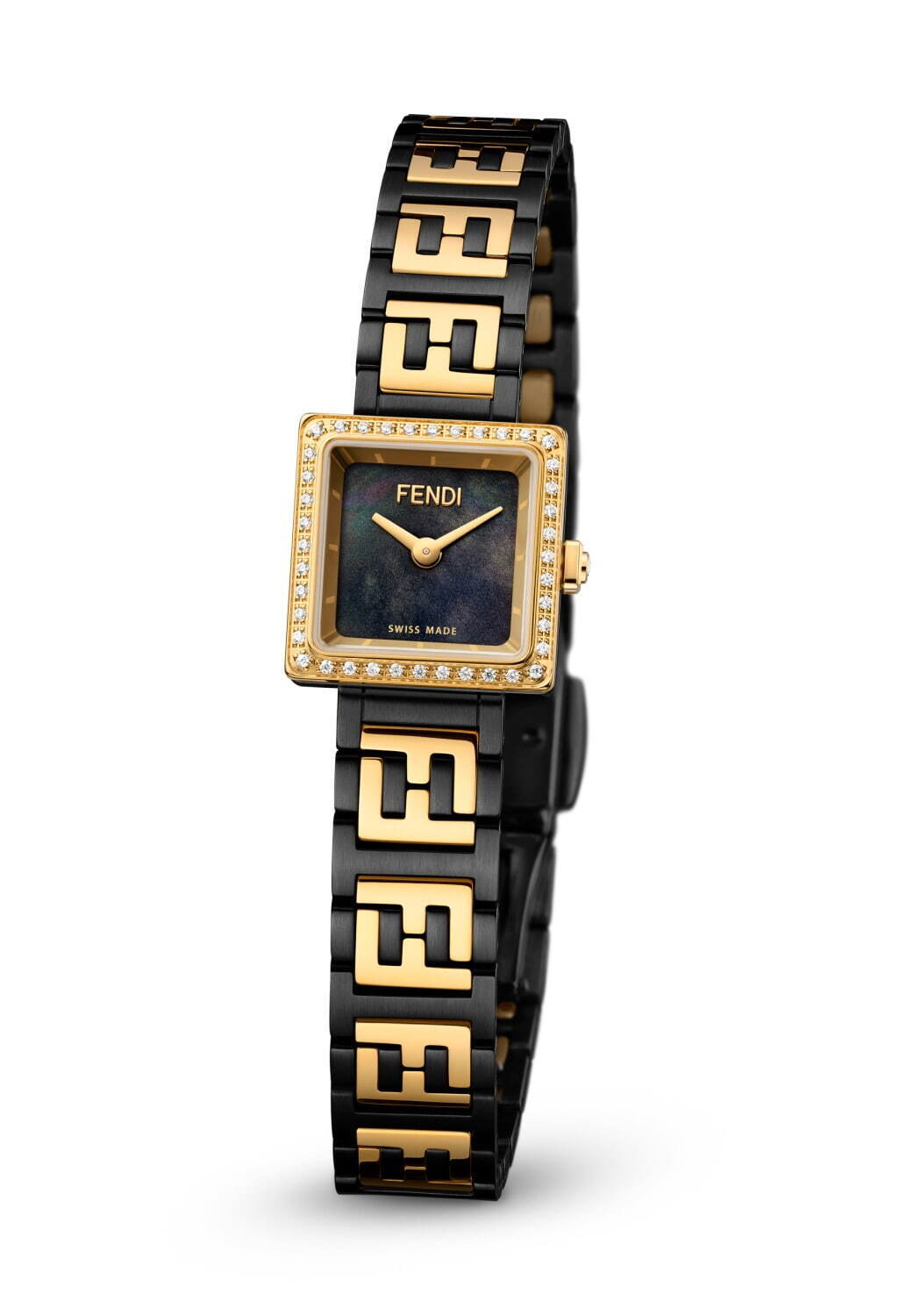 フェンディ“スクエアケース”の新作腕時計、ブラックマザーオブパールや