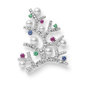 ミキモトのクリスマスジュエリー、真珠を配した“幸福の木”ブローチや ...