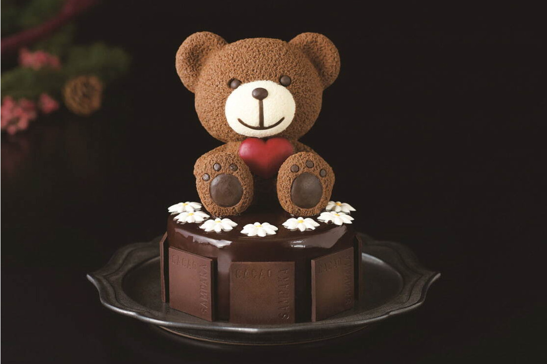 大丸神戸店のクリスマスケーキ2021年、“チョコレートベア”が主役の