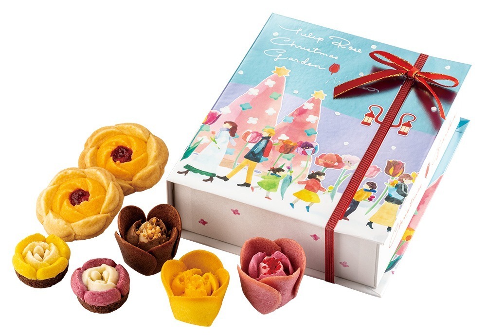 TOKYOチューリップローズ」クリスマス限定ボックス、花の焼き菓子が並ぶ“スイーツの花園” - ファッションプレス