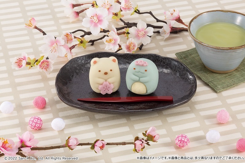 すみっコぐらしの和菓子「食べマス」桜を飾ったしろくま・とかげの新作