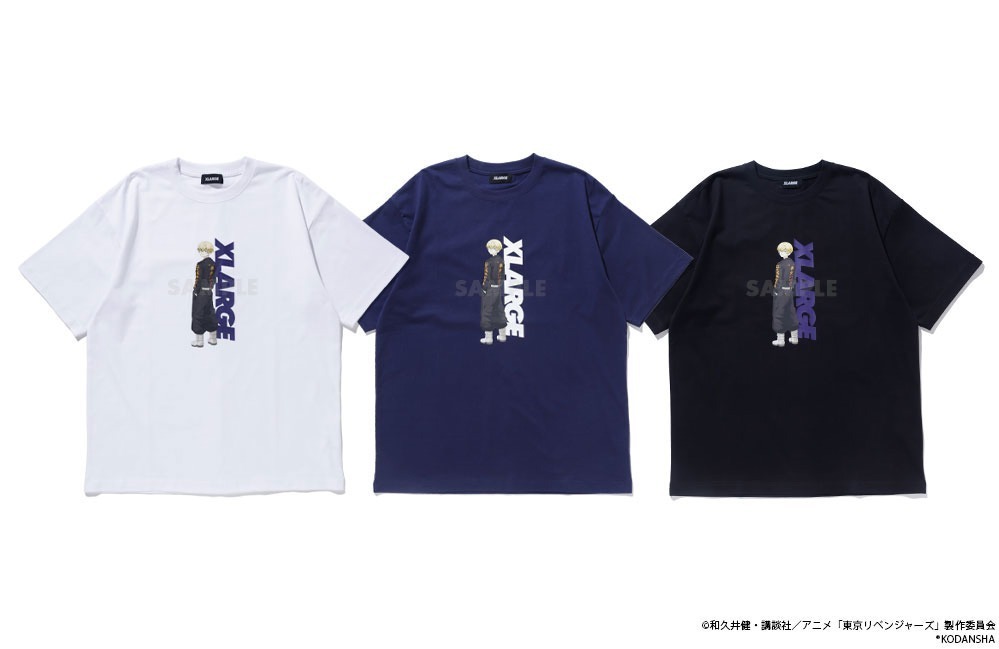 XLARGE×アニメ『東京リベンジャーズ』のTシャツ、タケミチや東京卍會