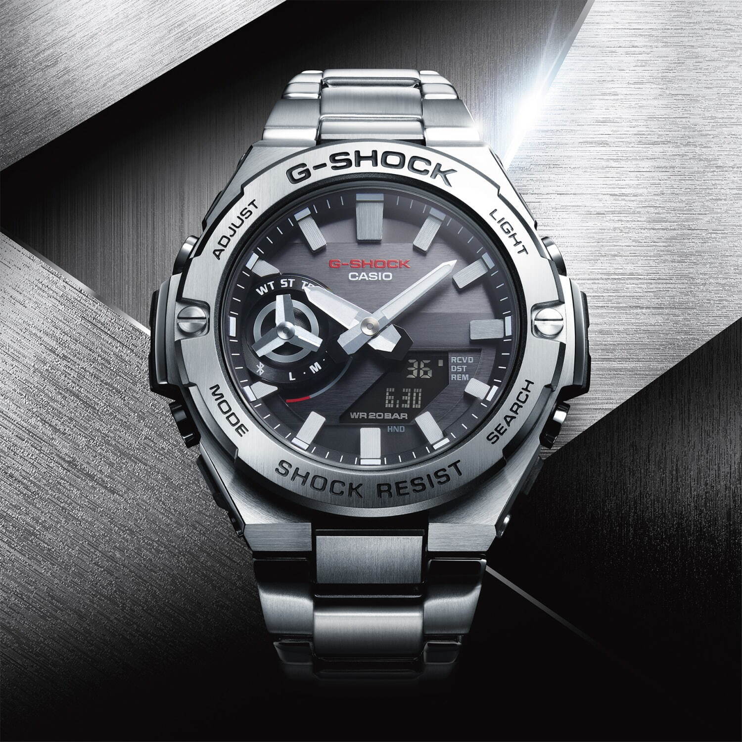 G Shock メタル 樹脂 の新作ソーラー腕時計 角度によって異なる質感のベゼル搭載 ファッションプレス