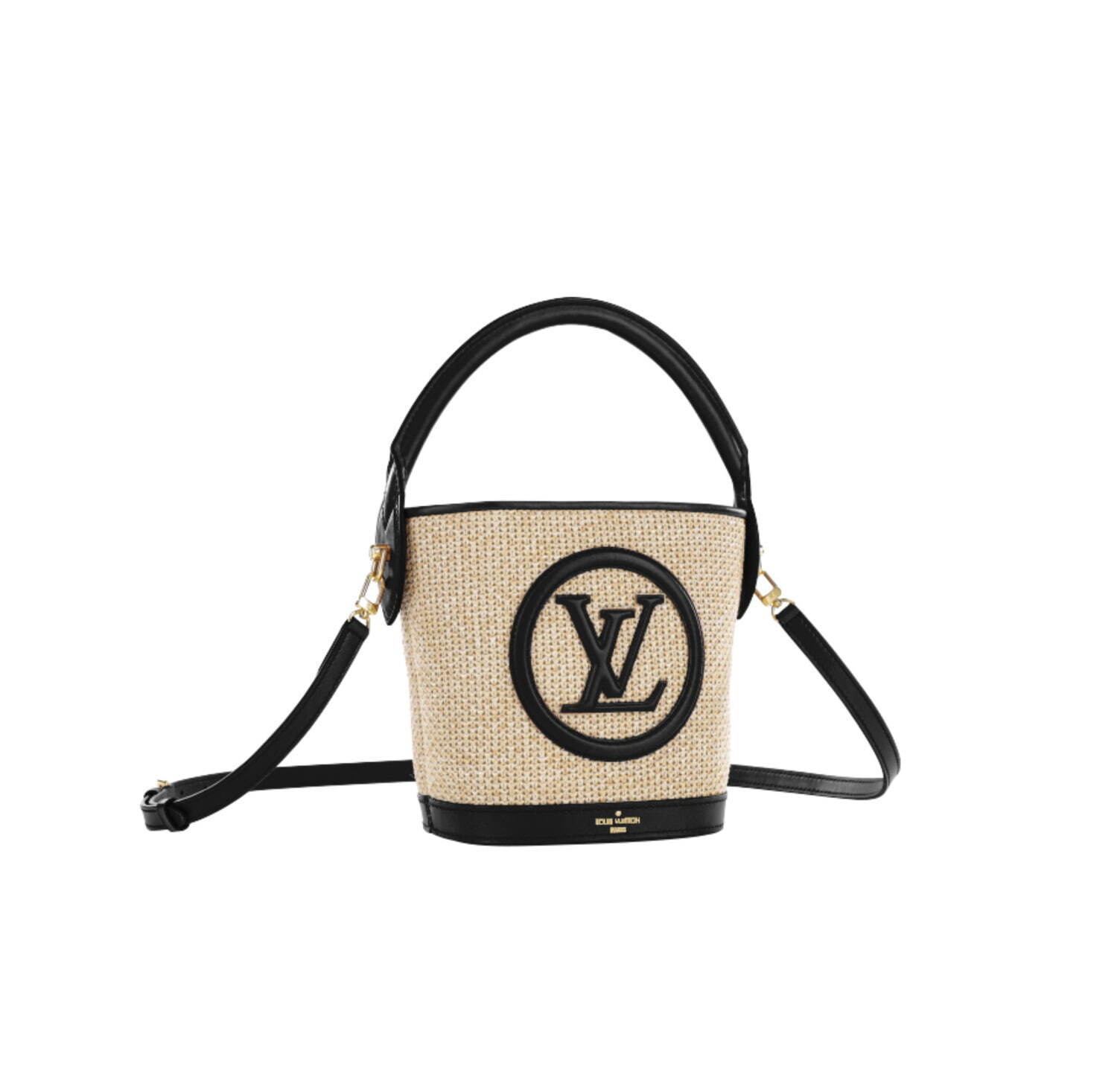 ルイ・ヴィトン“大ぶりなLVロゴパッチ”のラフィア風バッグ
