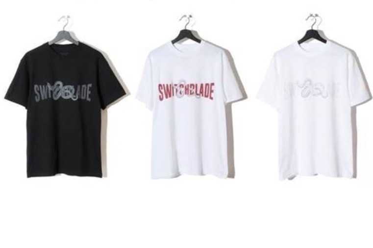 HYDEが手掛ける「スイッチブレード」新作Tシャツ、ブランドネームに