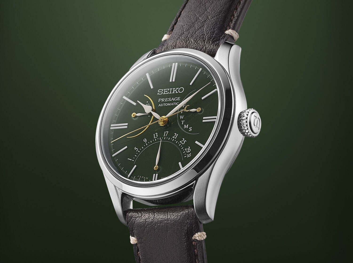 セイコー プレザージュから緑の漆塗りダイヤルを採用した限定腕時計、金沢の苔庭を表現 - ファッションプレス