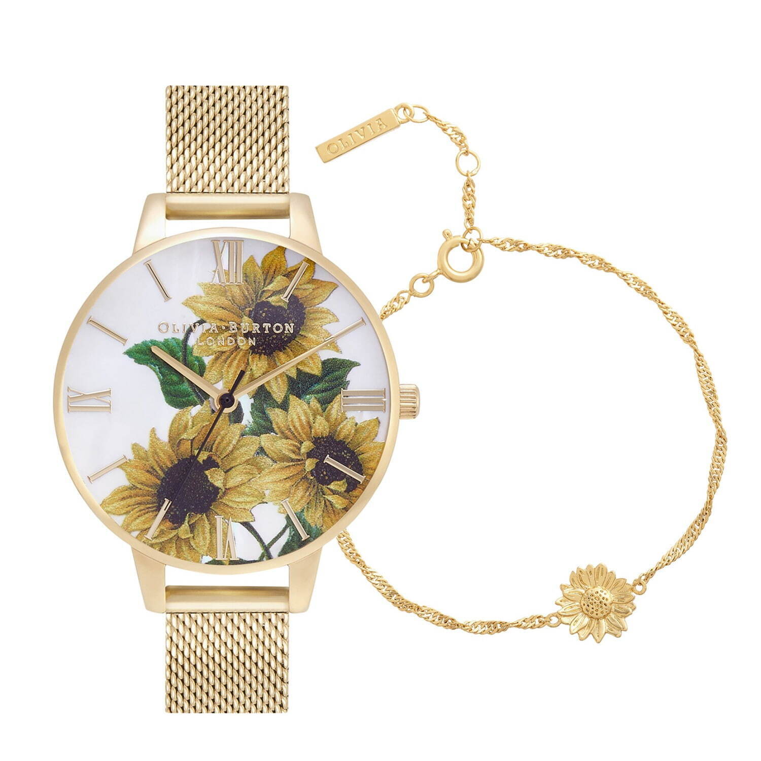 オリビア・バートン“ヒマワリ”モチーフの腕時計＆ブレスレットセット 