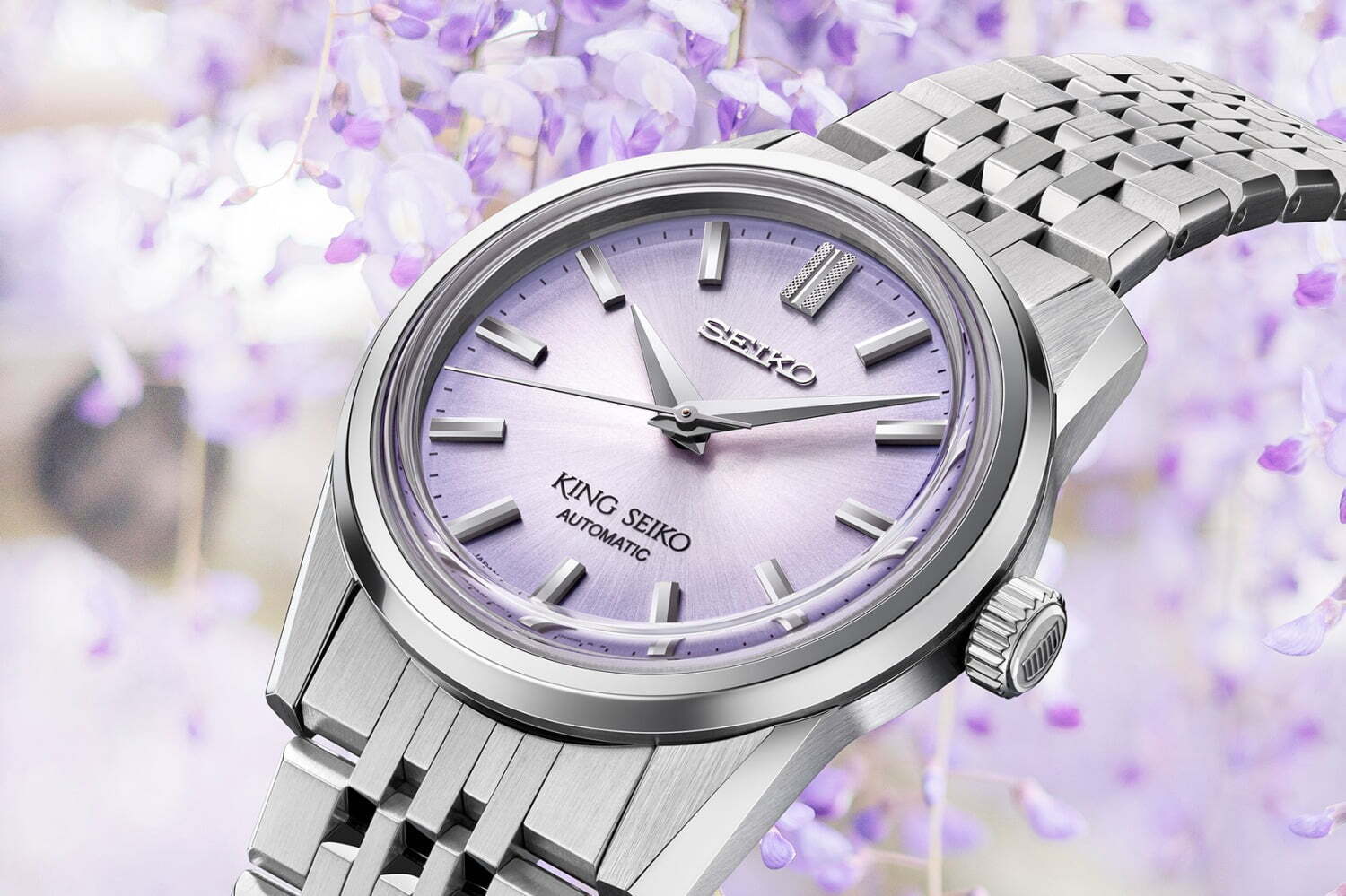 キングセイコー“藤の花”着想の新作腕時計、柔らかな紫