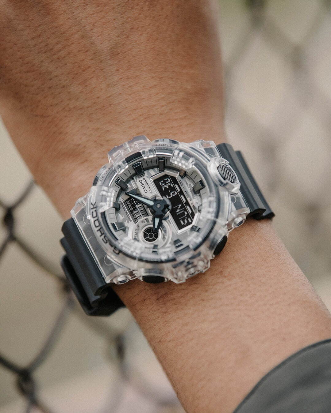 G-SHOCK新作腕時計「カモフラージュ・スケルトン」透明ベゼル 