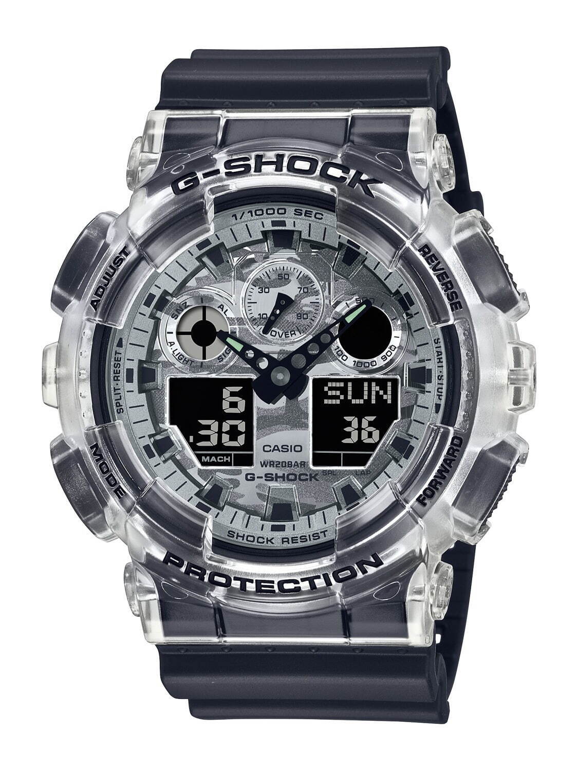 G-SHOCK新作腕時計「カモフラージュ・スケルトン」透明ベゼル 