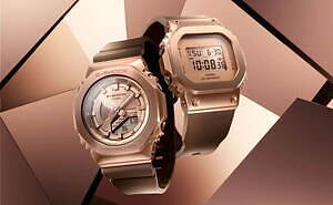 G-SHOCK“全面ブロンズカラー”のコンパクト腕時計、スクエア＆八角形の 