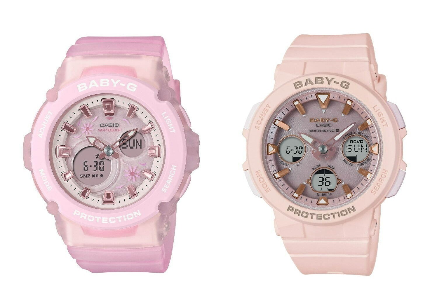 BABY-G「コスモスピンク」の腕時計、“ビーチ”や“フラワー”モチーフの 