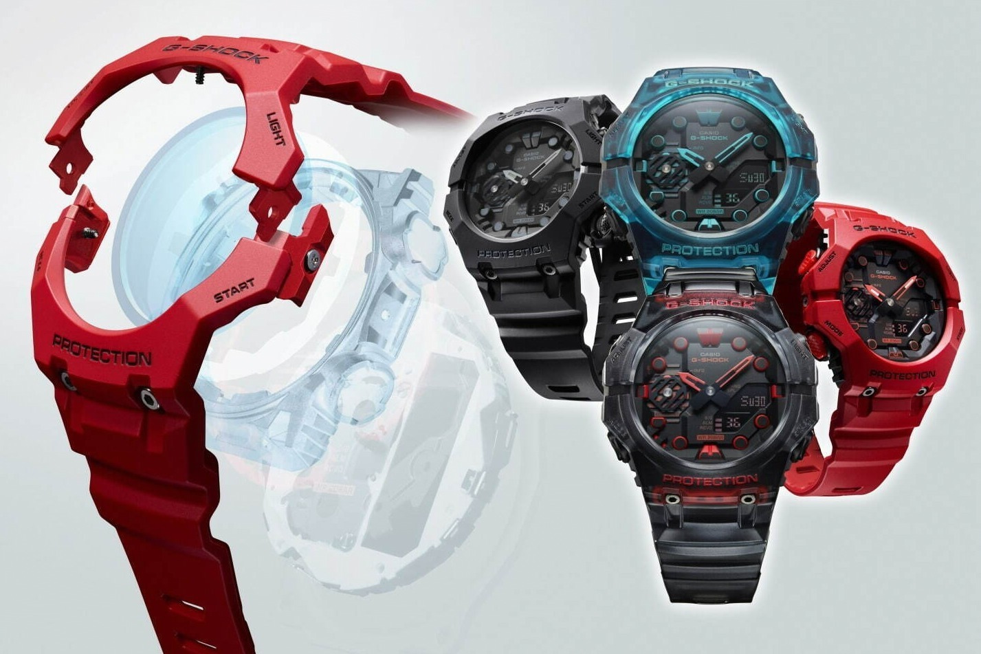 G-SHOCK新作腕時計“ベゼル＆バンド”を一体化、近未来的な幾何学形状の文字板デザイン - ファッションプレス