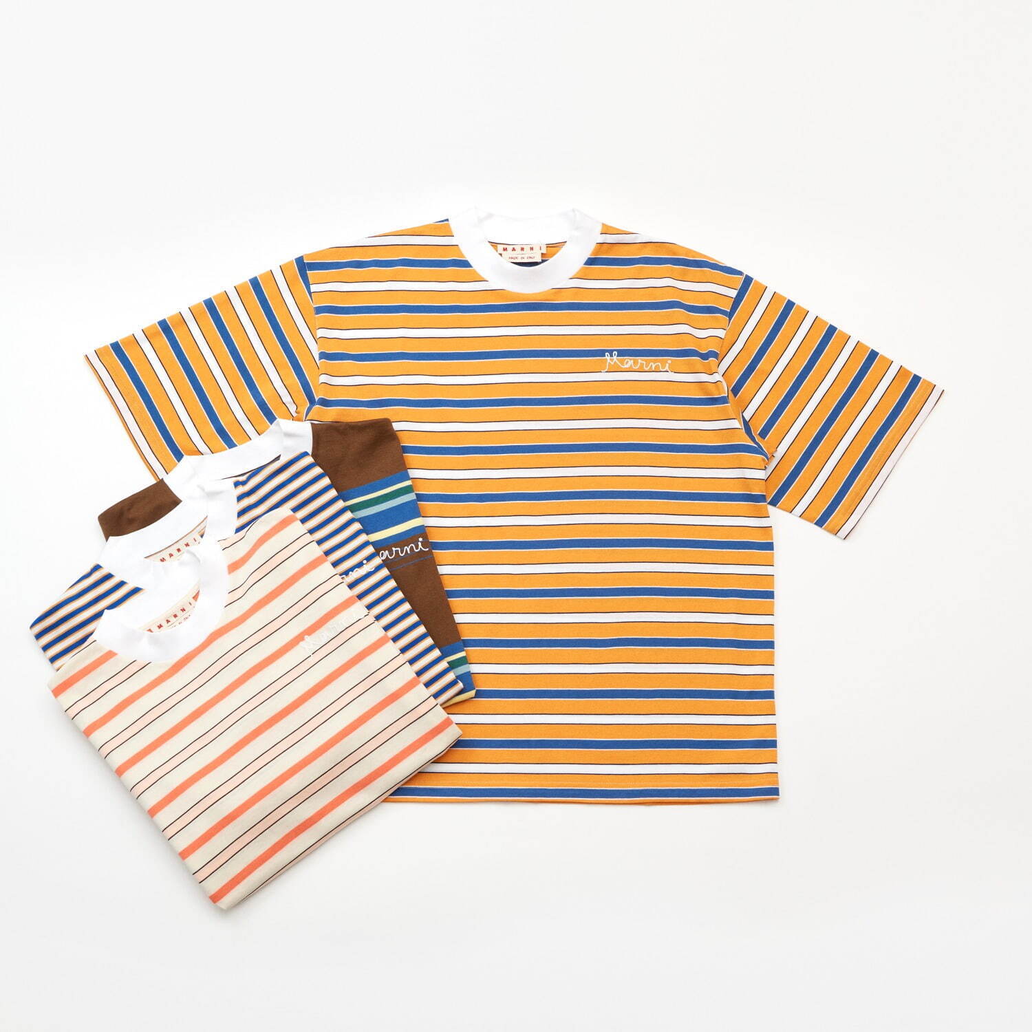 MARNI ペイントロゴTシャツ ピンク×カーキ - Tシャツ/カットソー(半袖