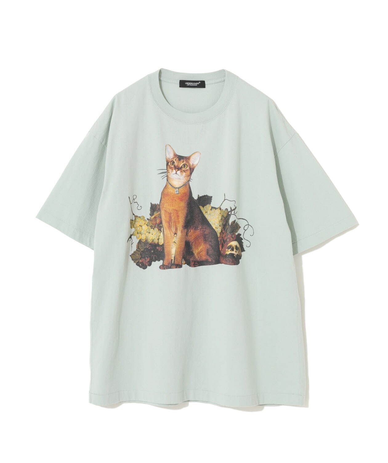 アンダーカバー新作“花・鳥・蝶”のビーズ刺繍Tシャツ、猫の