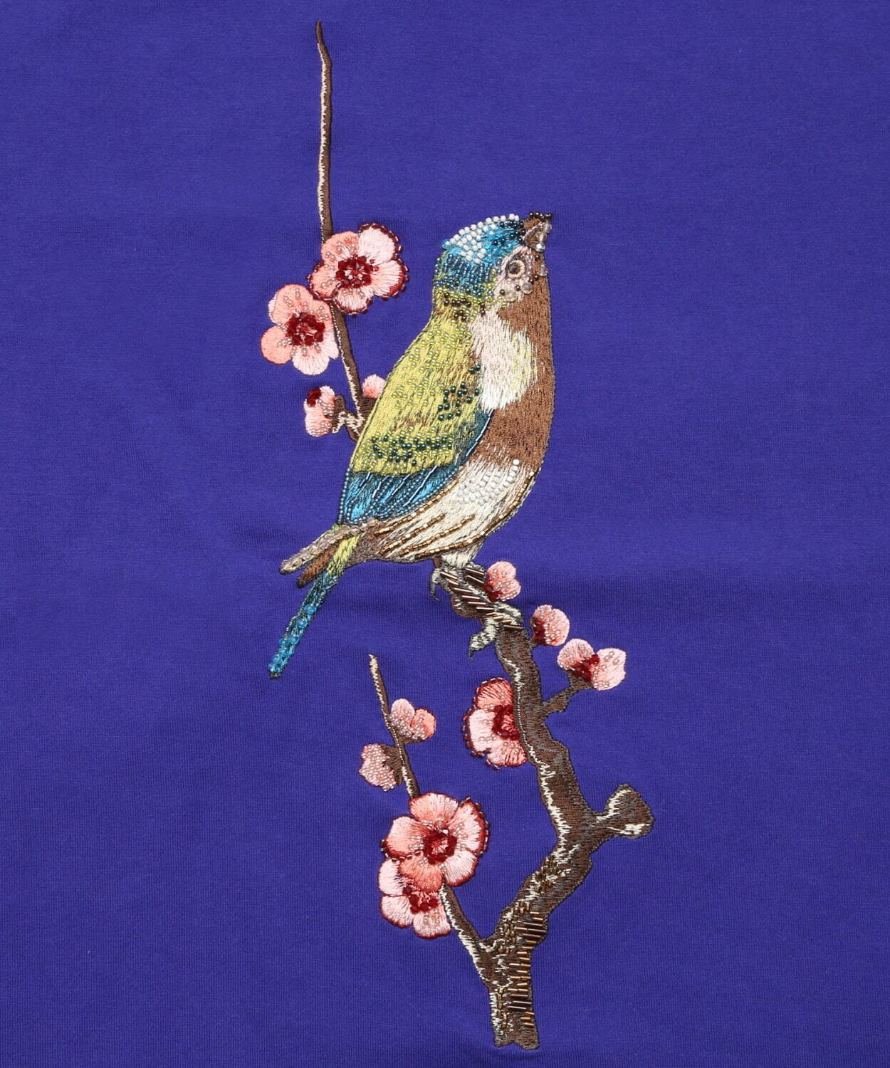 花の鳥の刺繍作品 - インテリア小物