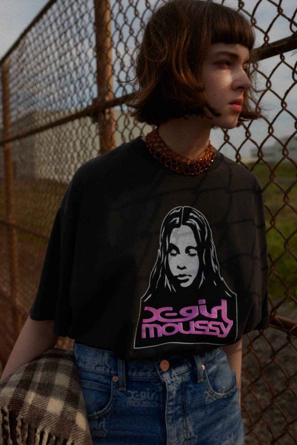 X-GIRL moussy コラボ Tシャツ エックスガール マウジー