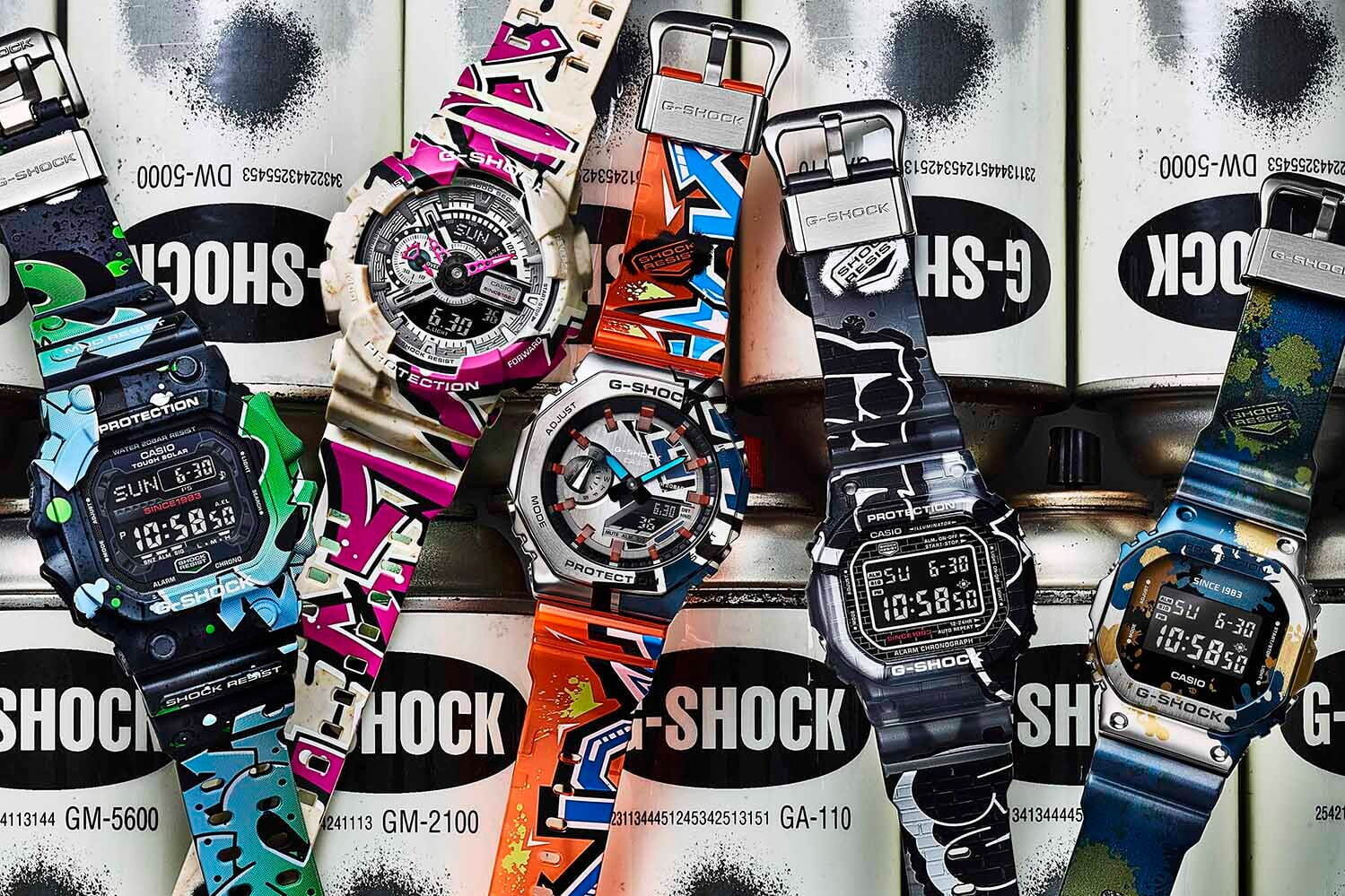 G-SHOCKの新作「ストリート スピリット」時計全体にグラフィティを