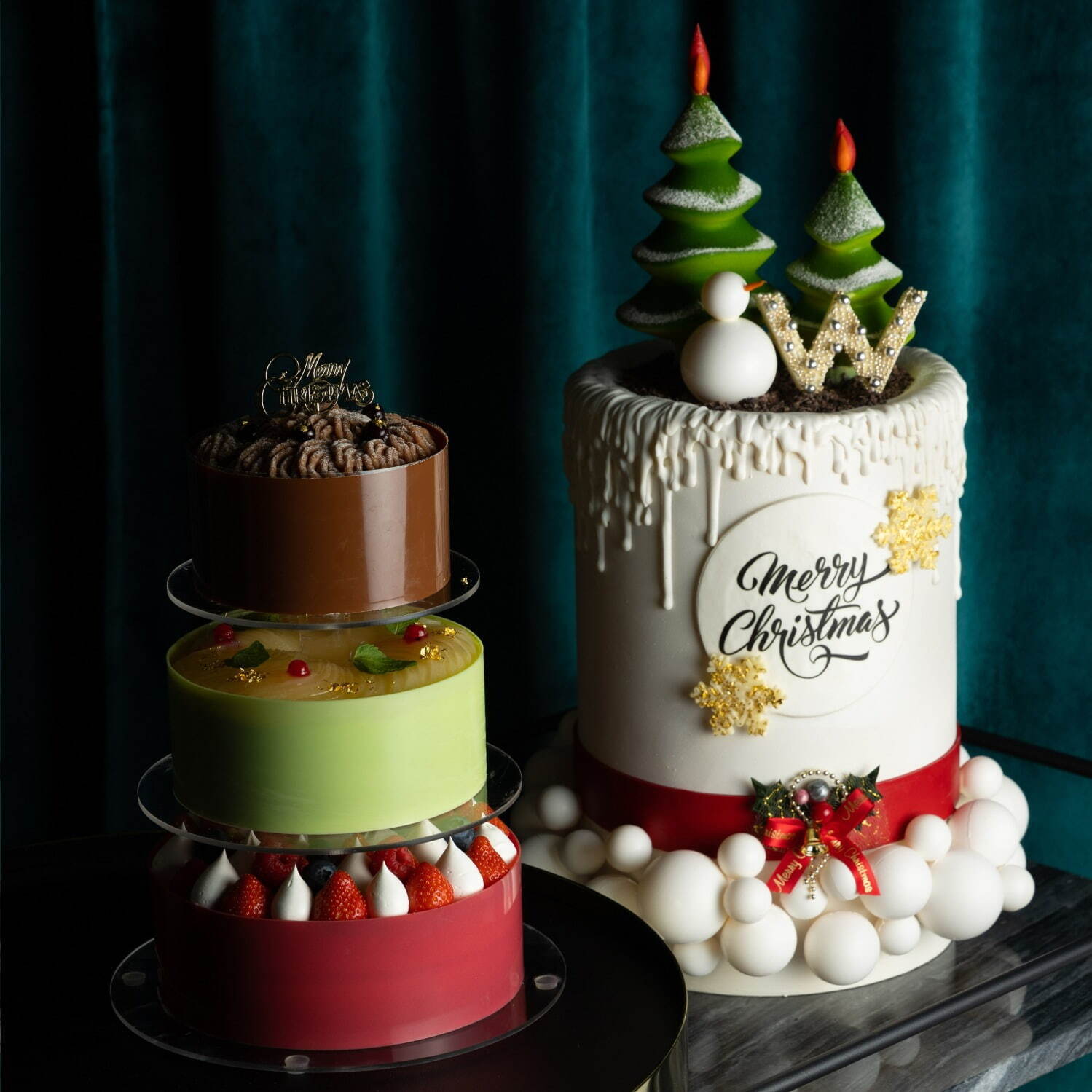W大阪22年クリスマスケーキ まるでキャンドル 高さ55cmの特大ケーキ モンブランなど ファッションプレス