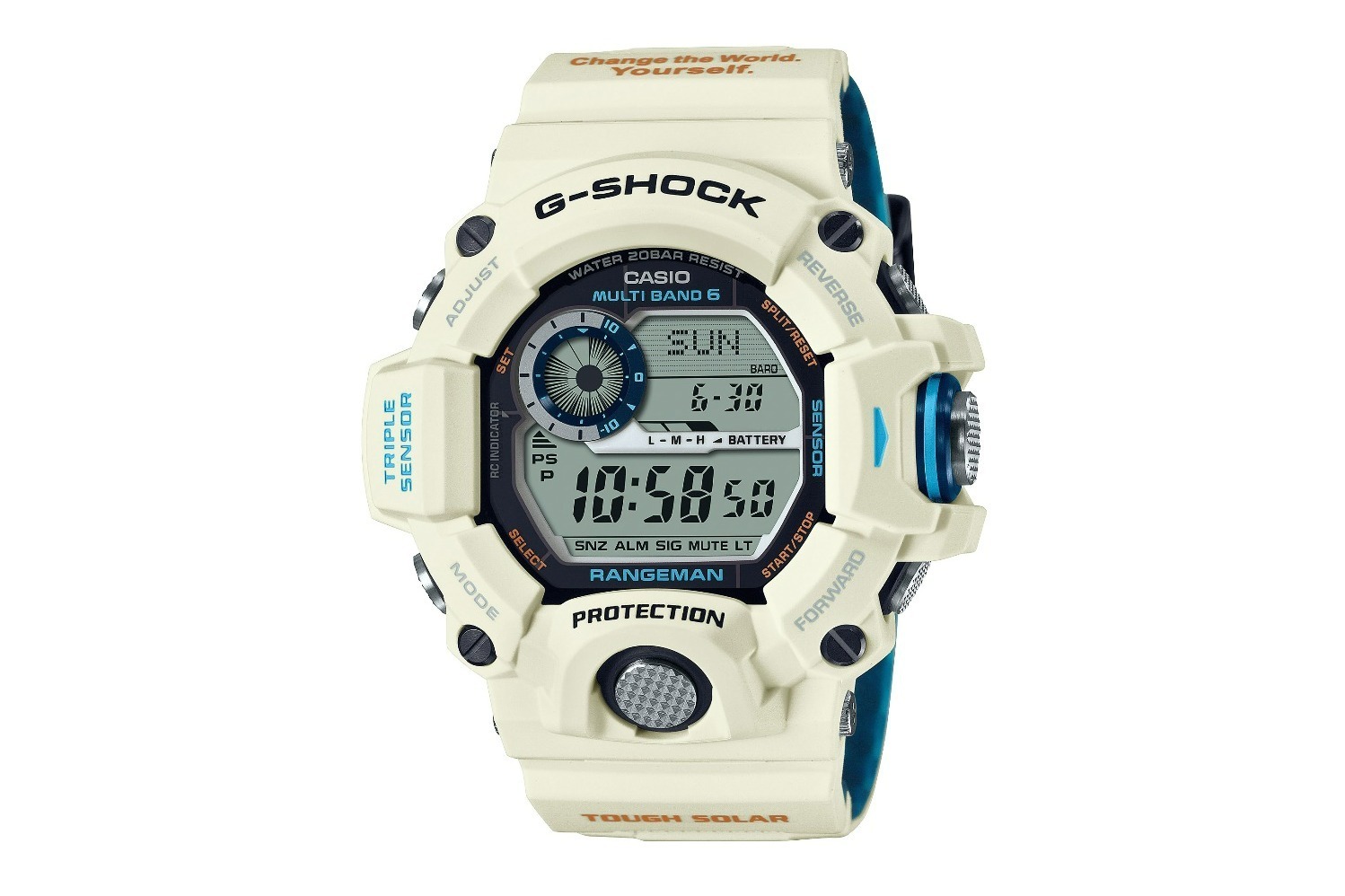 G-SHOCK“ホッキョクグマ”腕時計、オフホワイトのケース＆バンド