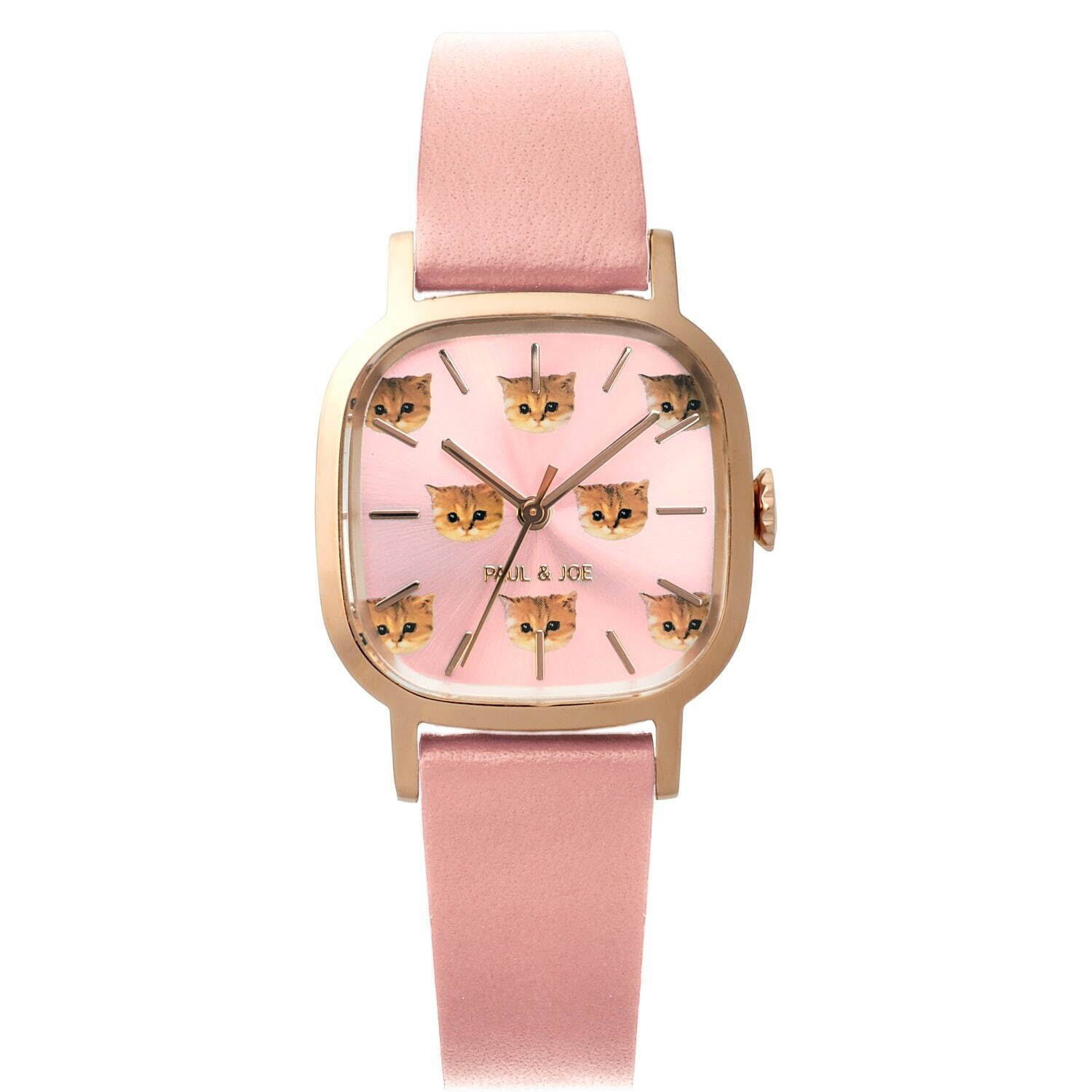ポール & ジョー“猫のヌネット”モチーフの腕時計、ピンクカラーの ...