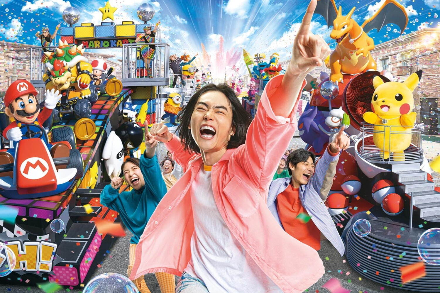 USJ「NO LIMIT! パレード」マリオ＆ポケモンのフロートが初競演