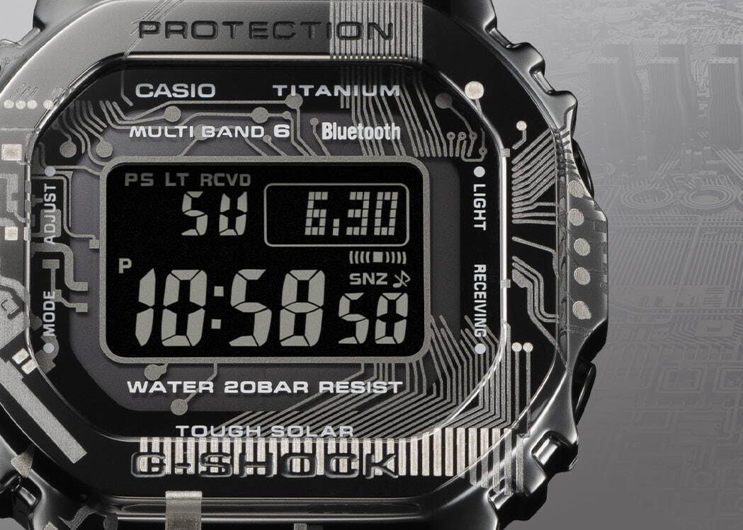 フルメタル”G-SHOCK腕時計「GMW-B5000」新作、全体にサーキット柄を