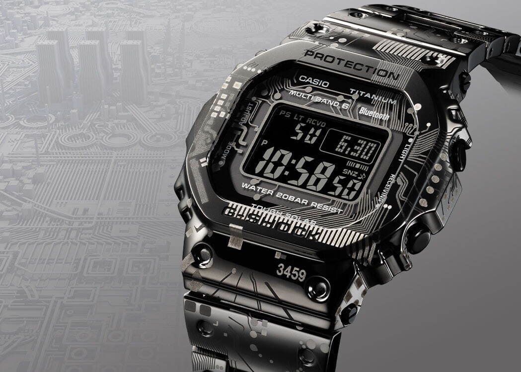 フルメタル”G-SHOCK腕時計「GMW-B5000」新作、全体にサーキット柄を