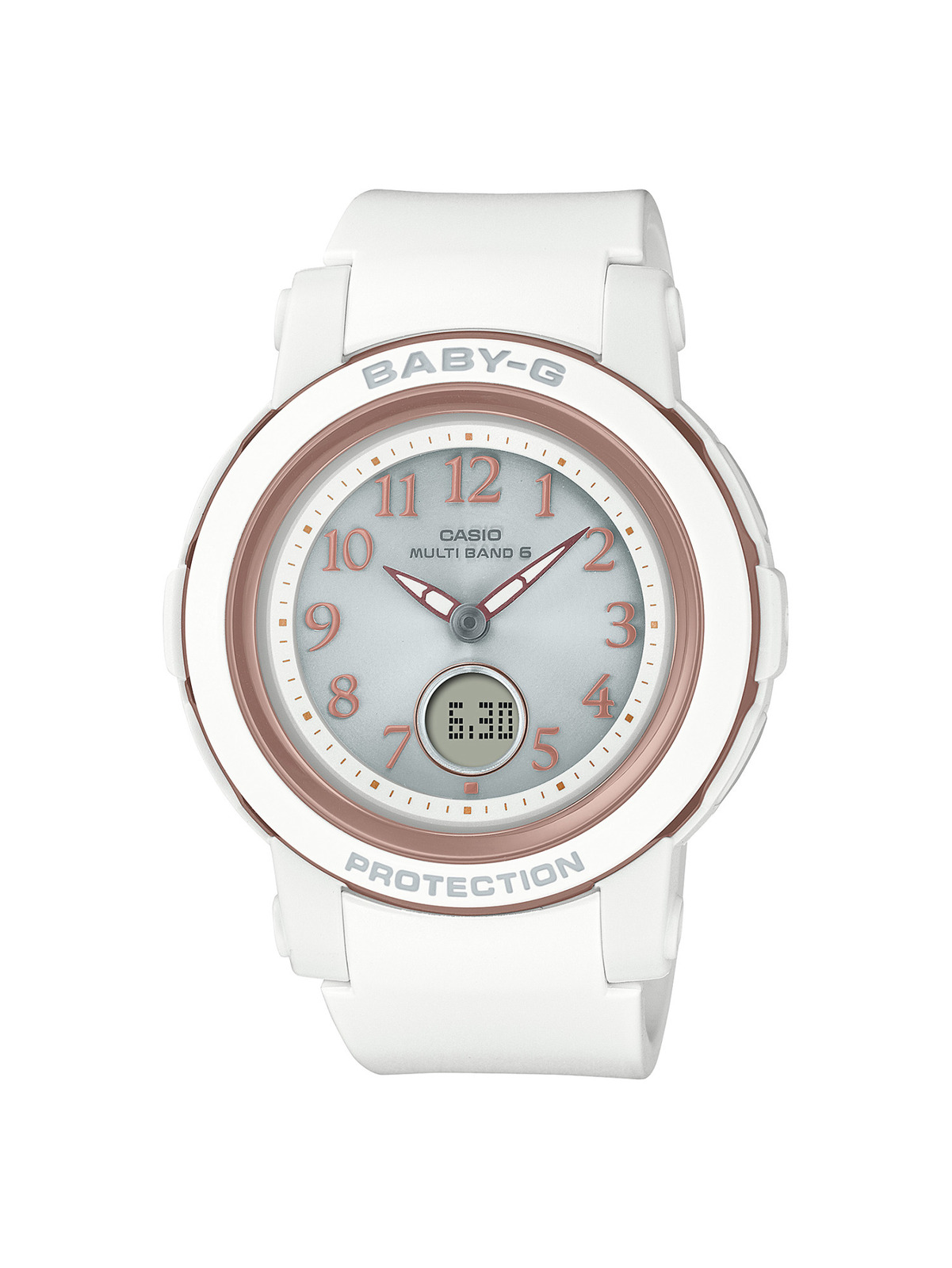 BABY-G新作腕時計“ホワイト×ピンクゴールド”の春色で、スクエアと 