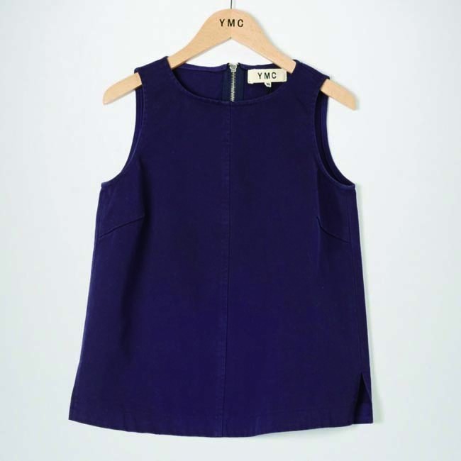 YMC / Sleeveless Cotton Twill Top navy - 画像2枚目