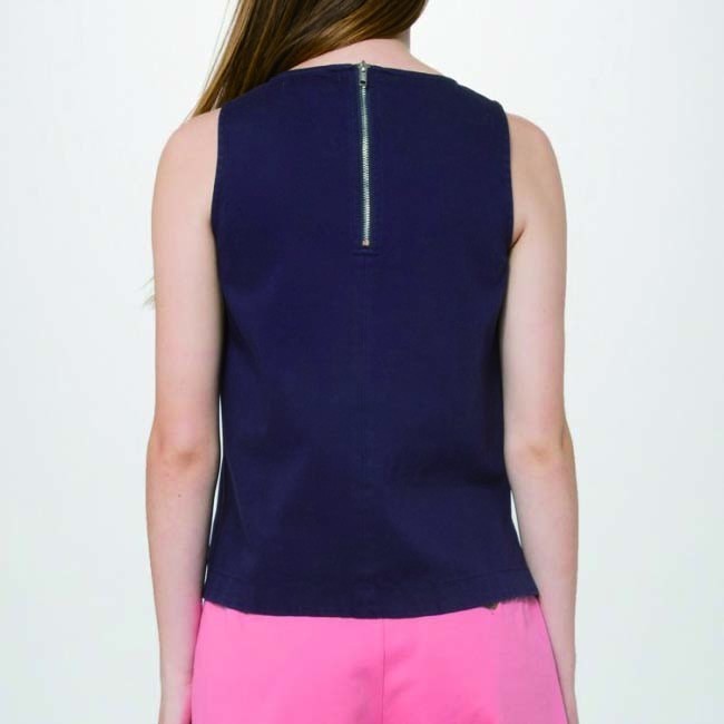 YMC / Sleeveless Cotton Twill Top navy - 画像4枚目