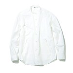 soe / COTTON TYPEWRITER BANDCOLLAR ZIP SHIRT  White 1