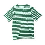 soe / COTTON BORDER T-SHIRT H/S CREWNECK  GREEN/WHITE 2