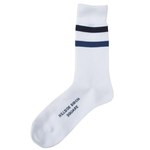 HILLSIDE BIRCH SQUARE / LINE SOCKS NAVY×BLUE 1